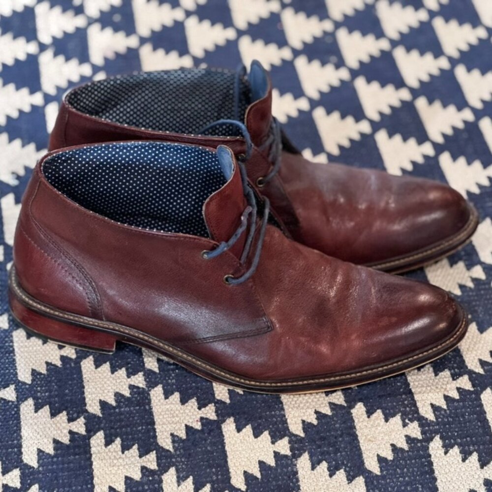 Aston Grey Collection Mens Haroldus Ankle Brown Leather Boots Lace Up (Size 12)